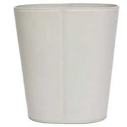 Pigeon and Poodle Asby Modern Classic Light Grey Leather Oval Waste Basket