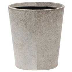 Pigeon and Poodle Hyde Rustic Lodge Grey Hair On Hide Oval Waste Basket