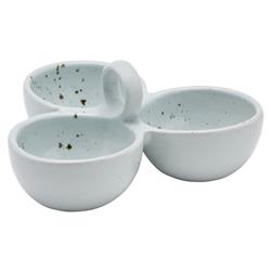 Desmond Modern White Stoneware Tripple Nut Dish Serving Bowl