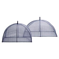 Rachel Blue Woven Sinamay Rectangular Serveware Food Cover - Set of 2