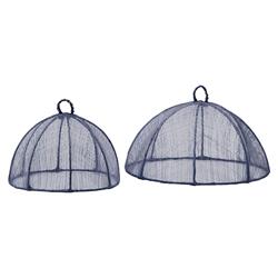 Rachel Blue Woven Sinamay Round Serveware Food Cover - Set of 2