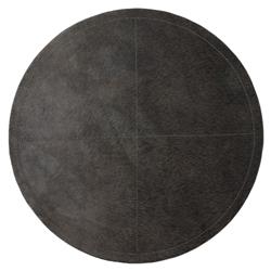 Tanner Rustic Lodge Black Hide Round Placemat - Set of 2