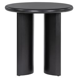 Paris Rustic Lodge Black Acacia Wood Crescent Base Round Side End Table