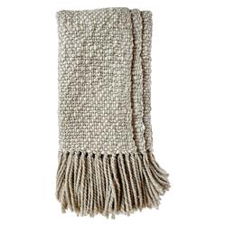 Sage Coastal Beach Pebble Wool Handwoven Throw Blanket