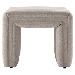 Leo Mid Century Modern Grey Upholstered Tufted Square Ottoman