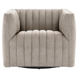 Leo Mid Century Modern Grey Upholstered Swivel Tufted Occasional Chair