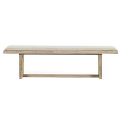 Marina Coastal Beach White Performance Mango Wood Natural Woven Cane Dining Bench