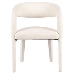 Alexander Mid Century Modern White Upholstered Dining Arm Chair