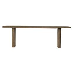 Suriya Rustic Brown Wood Rectangular Double Pedestal Dining Table - 94"W