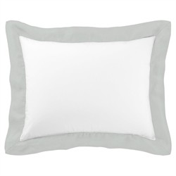 Open Box Peacock Alley Modern Mandalay Linen Cuff Percale Sham - Mist King