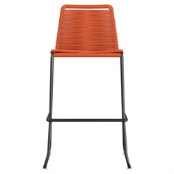 Open Box Modloft Barclay Modern Orange Rope Steel Stackable Outdoor Bar Stool