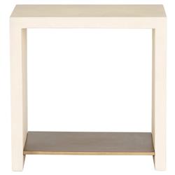 Matthew Industrial Loft White Concrete Rectangular Side Table