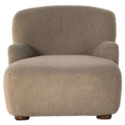 Kaden Modern Classic Brown Upholstered Boucle Wood Frame Chaise Lounge