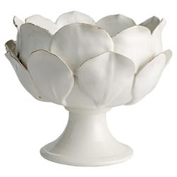 Rosalle French Country White Ceramic Floral Decorative Bowl