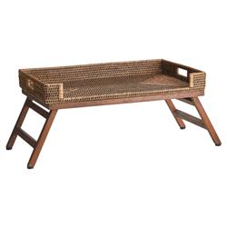 Neriya Coastal Beach Brown Rattan Handwoven Lap Tray Table