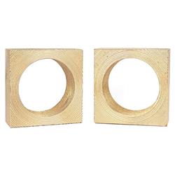 Karl Hollywood Regency Gold Brass Circular Bookends - Set of 2