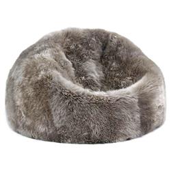 Shiloh Modern Pebble Long Wool Sheepskin Fur Beanbag