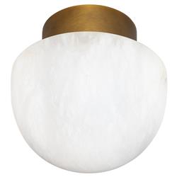 Parker Modern Natural Alabaster Stone Brass Steel Flush Mount