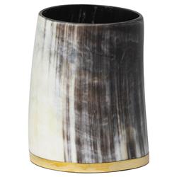 Troy Natural Horn Polished Brass Decorative Table Vase - Small