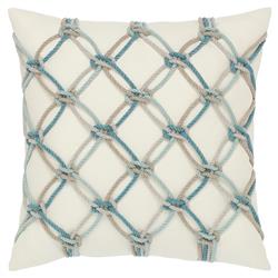 Cara Coastal White Rope Indoor Outdoor Throw Pillow - 20x20