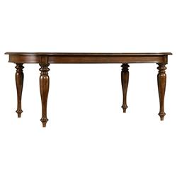 Levi Updated Traditional Distressed Brown Wood Oval Extendable Dining Table - 76-112&quot;W