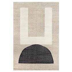 Miro Modern Classic Black Accent Beige Geometric Patterned Rug - 8'x10'|