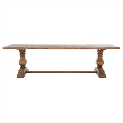 Arbois French Country Pine Wood Trestle Dining Table - 110"W|