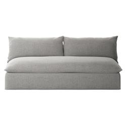 Cee Modern Classic Grey Upholstered Outdoor Armless Sofa