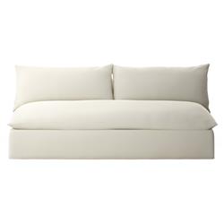 Cee Modern Classic White Upholstered Outdoor Armless Sofa