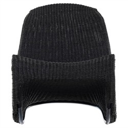 Ivanna Coastal Beach Black Woven Wicker Outdoor Rocking Chair
