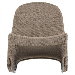 Ivanna Coastal Beach Beige Woven Wicker Outdoor Rocking Chair