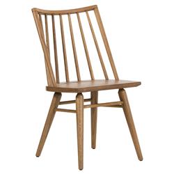 Lara French Classic Brown Oak Wood Windsor Dining Side Chair