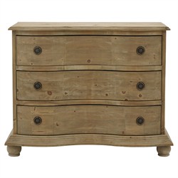 Indigo Rustic Lodge Natural Brown Pine Wood 3 Drawer Dresser