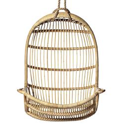 Sigma Coastal Beach Natural Woven Rattan Hanging Occasional Hanging Swing Chair