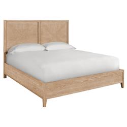 Caleb French Country Light Brown Oak Wood Classic Bed - Queen
