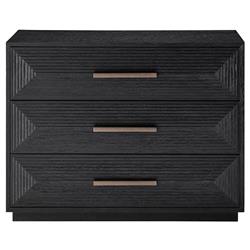 James Modern Classic Black Wood 3 Drawer Dresser
