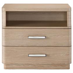 Noelle Modern Classic Light Brown Wood 2 Drawer Nightstand