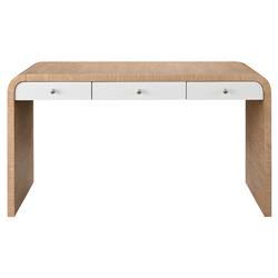 Noelle Modern Classic Light Brown Wood 3 Drawer Desk