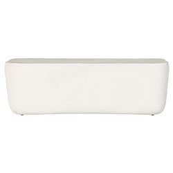 Bailey Industrial Matte White Aluminum Rectangular Block Outdoor Coffee Table