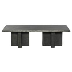 Hanne Mid Century Modern Grey Aluminum Rectangular Outdoor Coffee Table