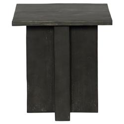 Hanne Mid Century Modern Grey Aluminum Square Outdoor Pedestal End Table