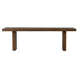 Flint Rustic Lodge Natural Teak Rectangular Outdoor Dining Table - 96"W - Small