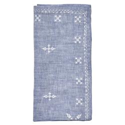 Fez Global Bazaar Blue Linen Napkin - Set of 4
