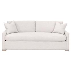 Davis Modern Classic White Upholstered Grey Oak Cushion Back Sleeper Sofa - 86"W