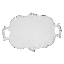 Finezza Global Bazaar Antique White Ceramic Baroque Tray
