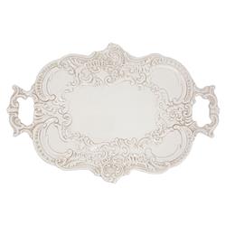 Finezza Global Bazaar Cream Ceramic Baroque Tray