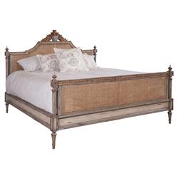 Century Corbett French Country Sage Green Acacia Woven Cane Sleigh Bed - Queen