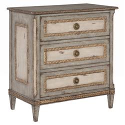Century Corbett French Country Sage Green Wood Gold Accent 3 Drawer Nightstand
