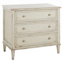 Century Madeline French Country Light Grey Acacia 3 Drawer Nightstand