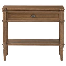 Tacorey Rustic Lodge Brown Solid Oak Wood 1 Drawer Nightstand
